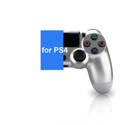 Bluetooth Wireless Gamepad for PS4 and PS3: Vibration Joystick - Alex's Store - Silver - 