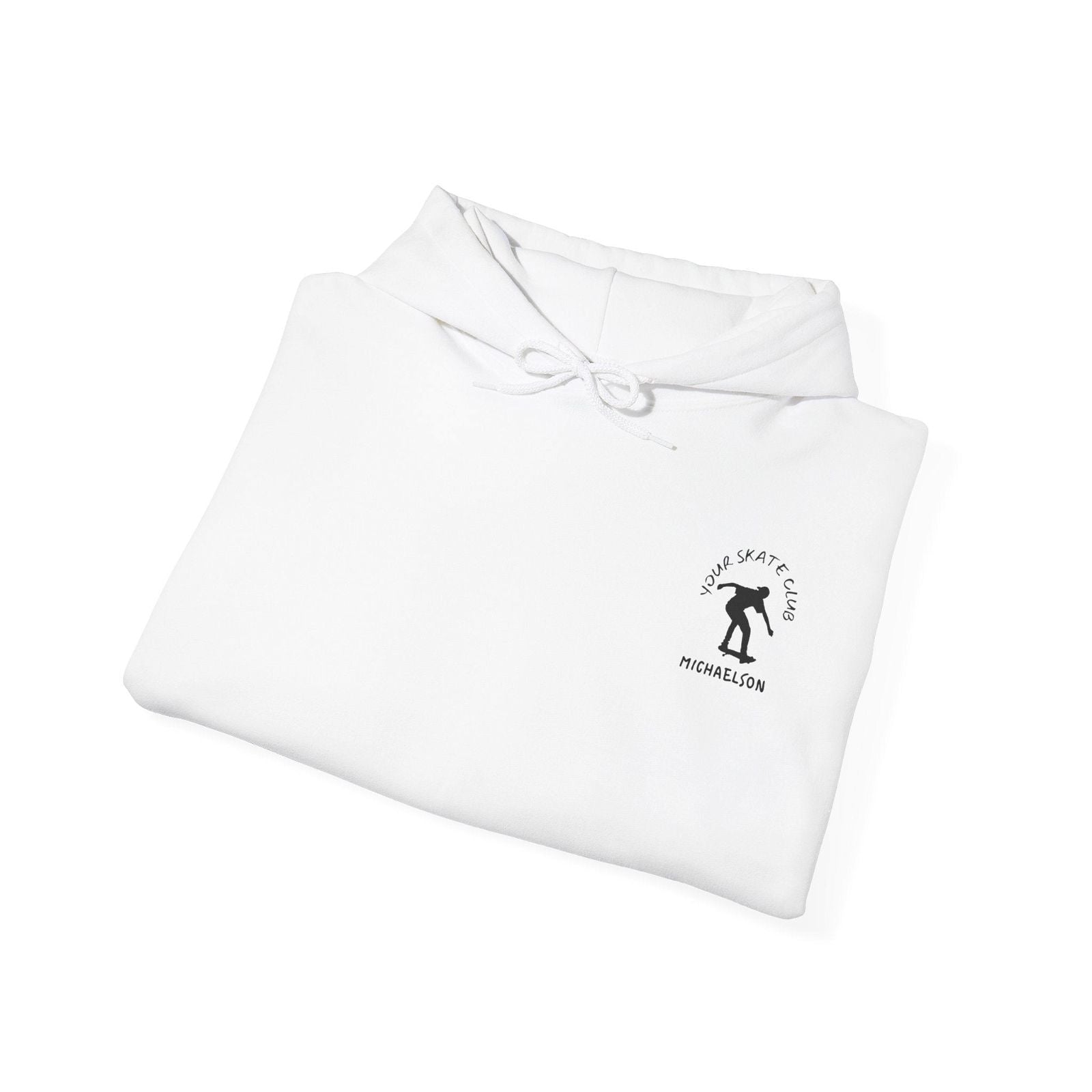 Customizable skater design - Skate club - Custom hooded sweatshirt - Unisex Blend™️ - Alex's Store - White - 
