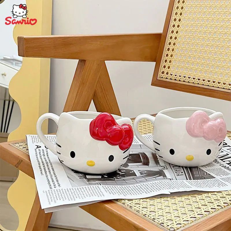 Cutie Character Ceramic Coffee Mugs - Alex's Store - Kitty Pink - 